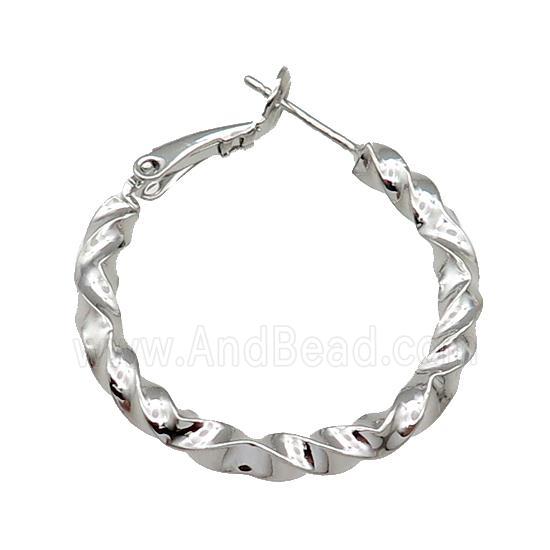 Copper Hoop Earring Platinum Plated