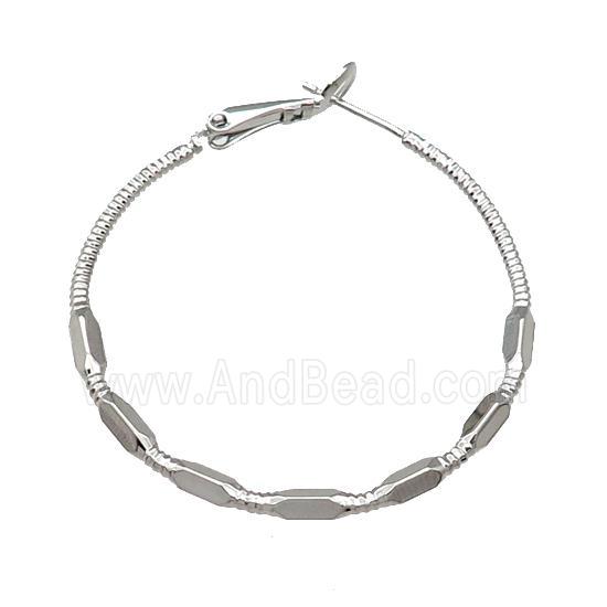 Copper Hoop Earring Platinum Plated