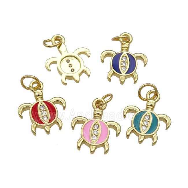 Mixed Copper Tortoise Pendant Enamel Gold Plated