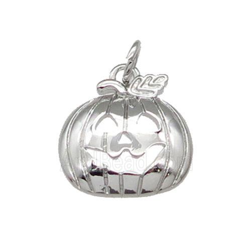 Copper Pumpkin Charm Pendant Halloween Platinum Plated