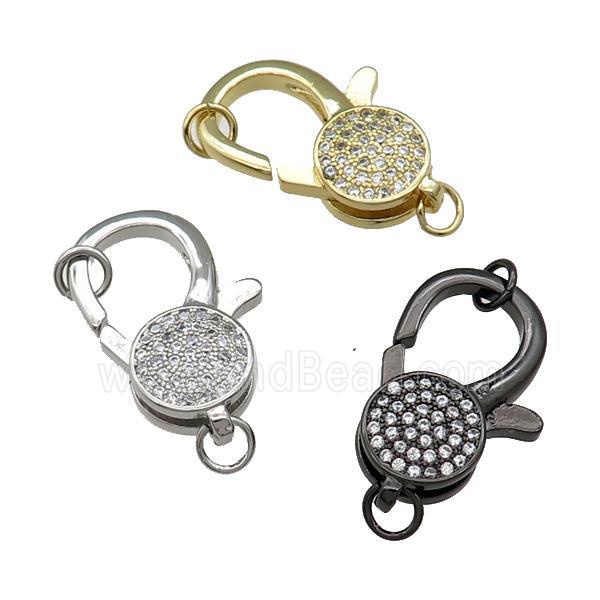 Copper Lobster Clasp Pave Zircon Mixed