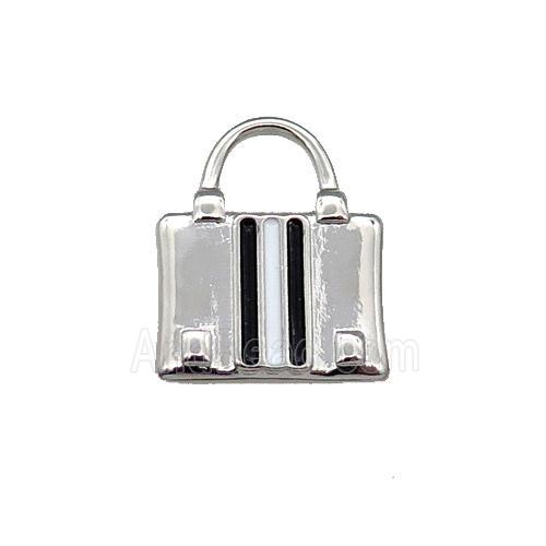 Copper Bag Charm Pendant Enamel Platinum Plated