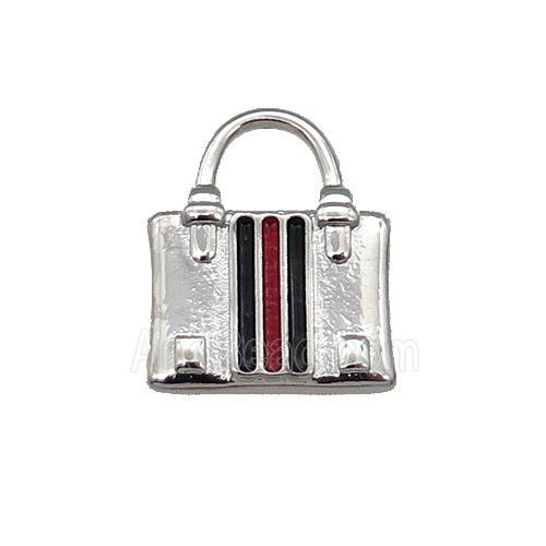 Copper Bag Charm Pendant Enamel Platinum Plated