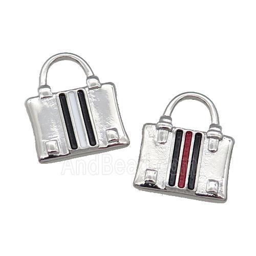 Copper Bag Charm Pendant Enamel Platinum Plated Mix