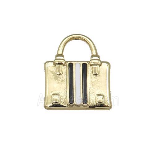 Copper Bag Charm Pendant Enamel Gold Plated
