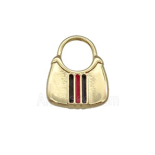 Copper Bag Charm Pendant Enamel Gold Plated
