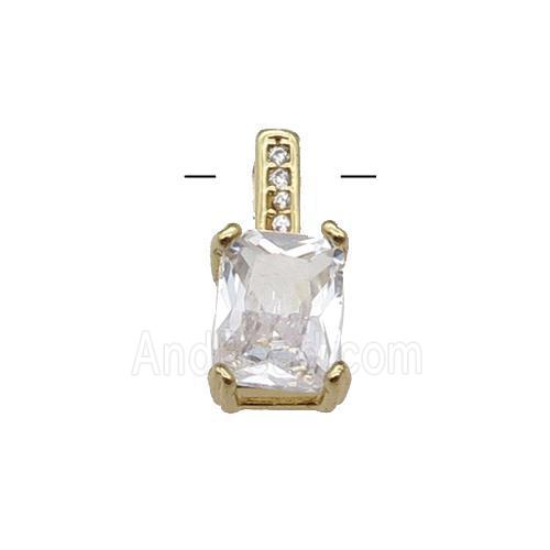Copper Pendant Pave Crystal Gold Plated