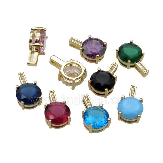 Copper Pendant Pave Crystal Diamond Gold Plated Mixed