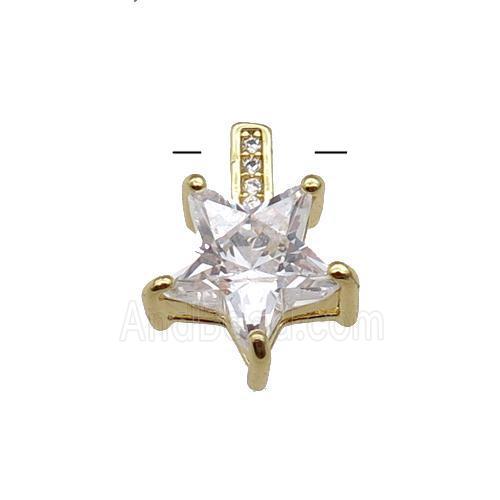 Copper Star Pendant Pave Crystal Gold Plated