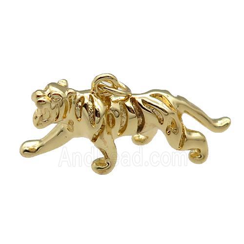 Copper Tiger Charm Pendant Gold Plated