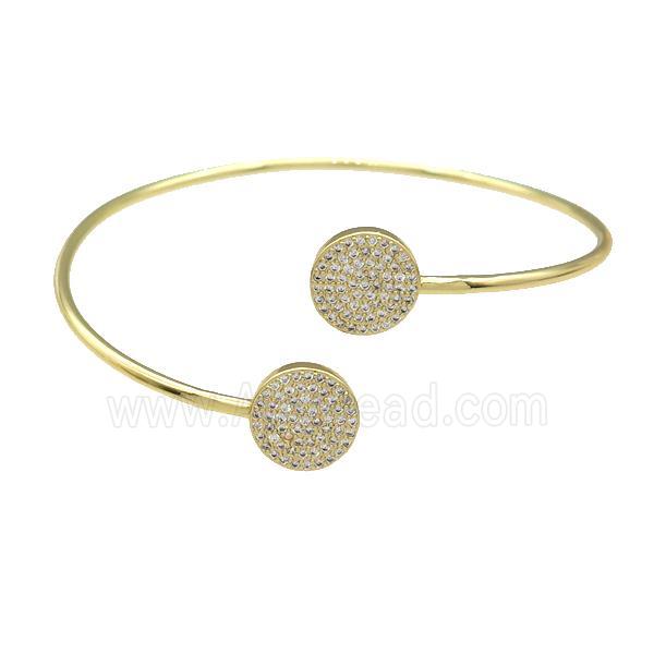 Copper Bangle Pave Zircon Circle Gold Plated