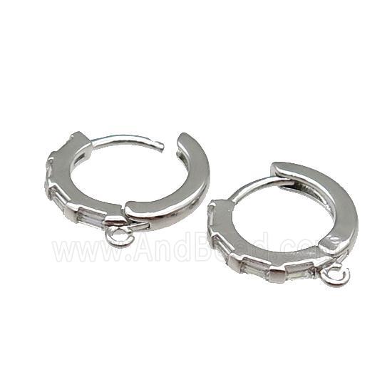 Copper Latchback Earring Accessories With Loop Platinum Plated