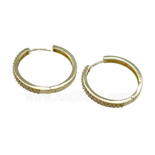 Copper Latchback Earring Pave Zircon Gold Plated