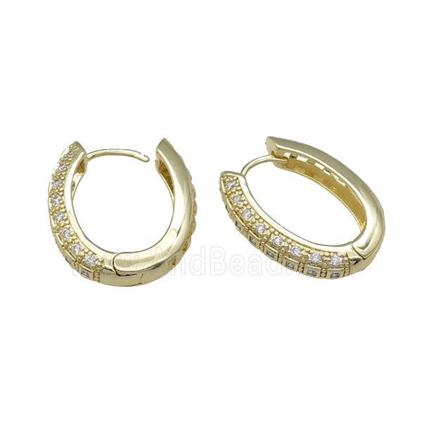 Copper Latchback Earring Pave Zircon Gold Plated