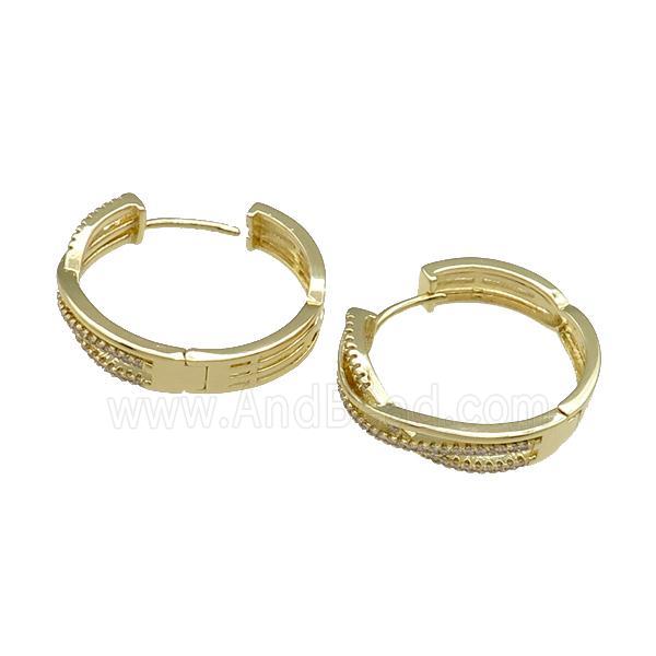 Copper Latchback Earring Pave Zircon Gold Plated