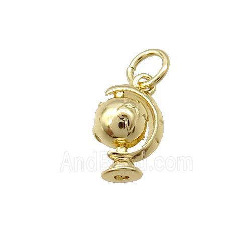 Copper Earth Globe Pendant Gold Plated
