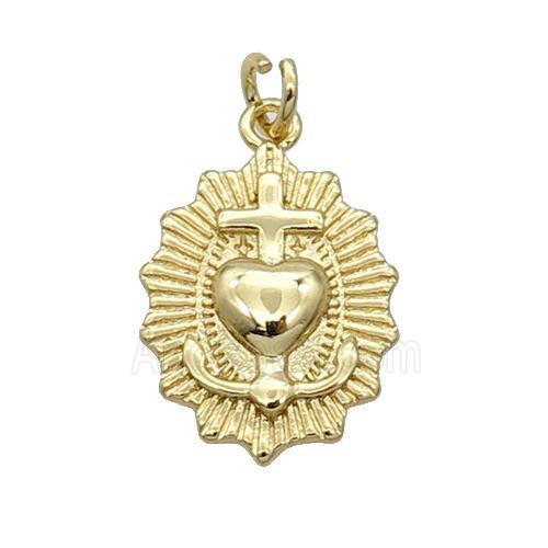 Copper Sacred Heart of Jesus Religious Gold Plated