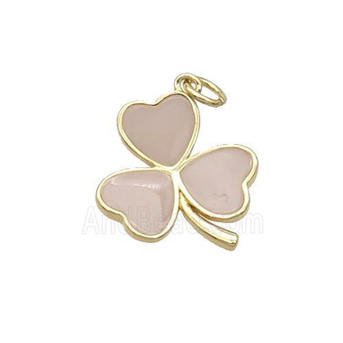 Copper Clover Pendant Enamel Gold Plated