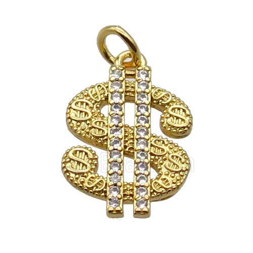 Copper Dallor Symbols Pendant Pave Zircon Gold Plated