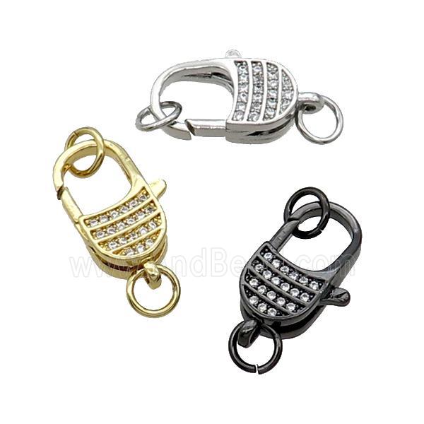 Copper Lobster Clasp Pave Zircon Mixed