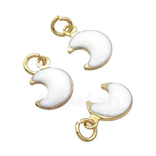 Copper Moon Pendant White Enamel 18K Gold Plated