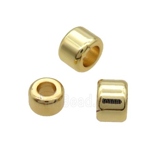 Copper Tube Beads Large Hole 18K Gold Plated