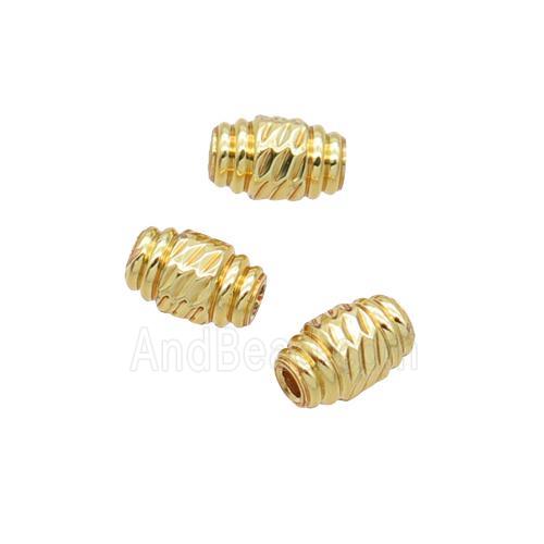 Copper Rice Beads Carved 18K Gold Plated