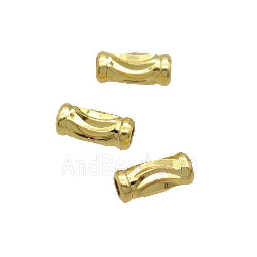 Copper Tube Beads 18K Gold Plated