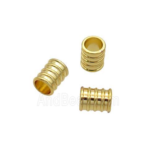 Copper Tube Beads Large Hole 18K Gold Plated