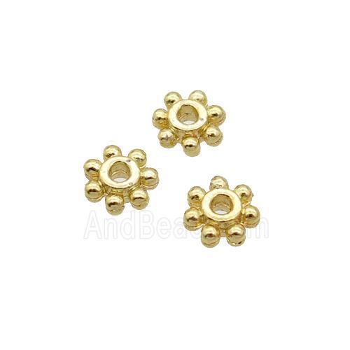 Alloy Daisy Spacer Beads 18K Gold Plated