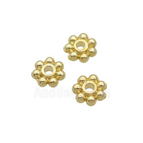 Alloy Daisy Spacer Beads 18K Gold Plated