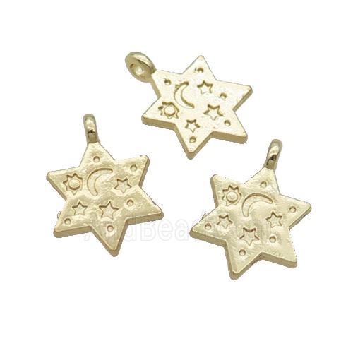 Alloy Star Pendant 18K Gold Plated