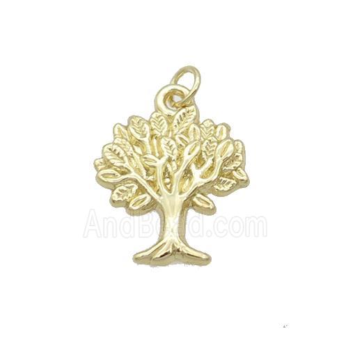 Alloy Tree Pendant 18K Gold Plated