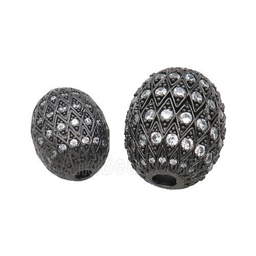 Copper Barrel Beads Pave Zircon Unfade Black Plated
