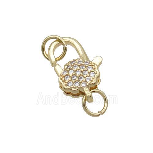 Copper Lobster Clasp Pave Zircon Unfade 18K Gold Plated