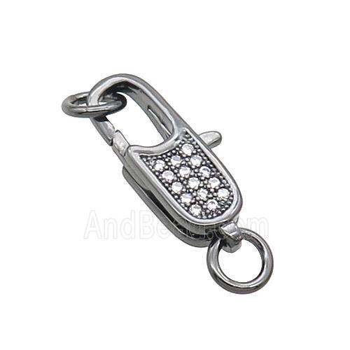 Copper Lobster Clasp Pave Zircon Unfade Platinum Plated