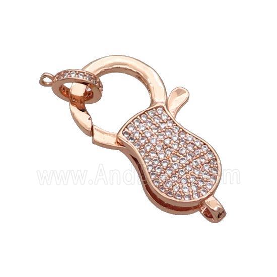 Copper Lobster Clasp Pave Zircon Unfade Rose Gold