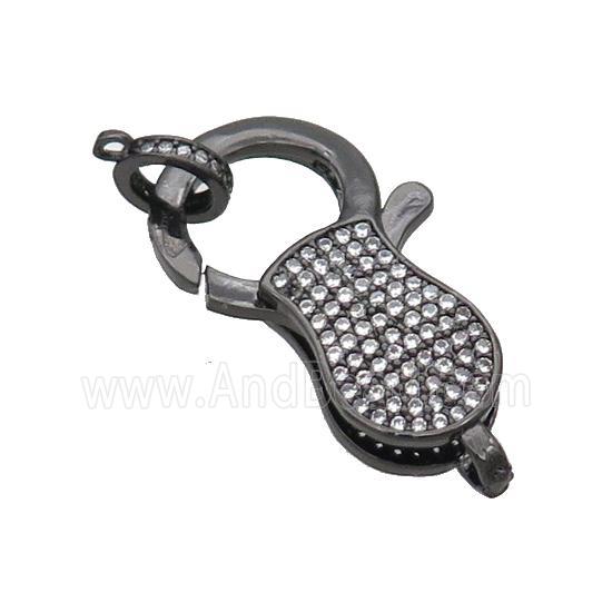 Copper Lobster Clasp Pave Zircon Unfade Black Plated