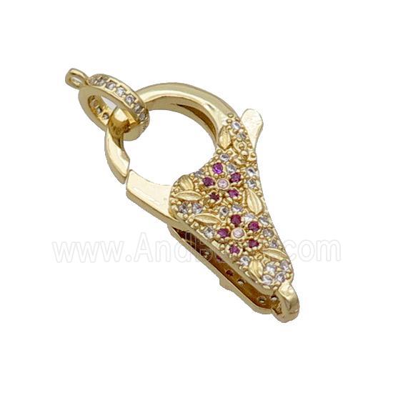 Copper Lobster Clasp Pave Zircon Unfade 18K Gold Plated