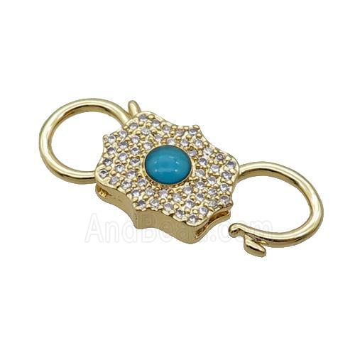 Copper Clasp Pave Zircon Unfade 18K Gold Plated