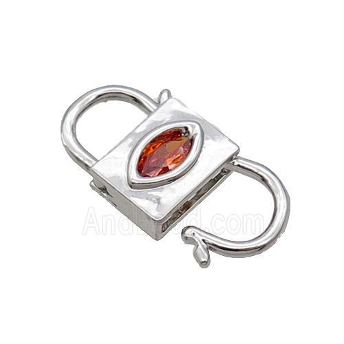 Copper Clasp Pave Zircon Unfade Platinum Plated