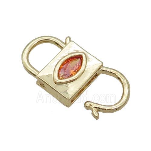 Copper Clasp Pave Zircon Unfade 18K Gold Plated