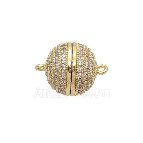 Copper Magnetic Clasp Pave Zircon Unfade 18K Gold Plated