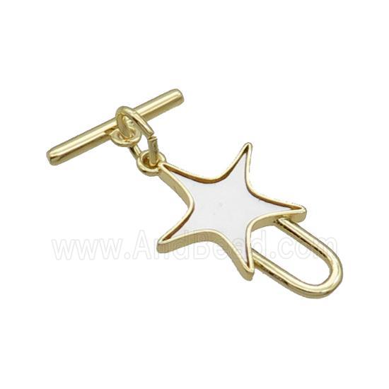 Copper Toggle Clasp Pave Shell Unfade 18K Gold Plated