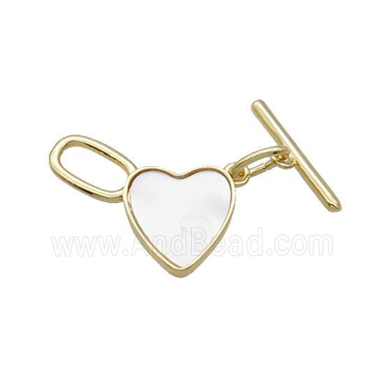 Copper Toggle Clasp Pave Shell Unfade 18K Gold Plated