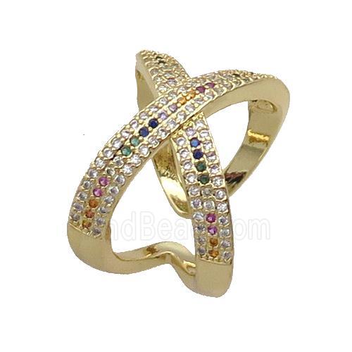 Copper Ring Pave Zircon Gold Plated