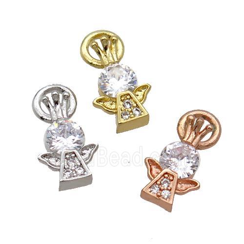 Copper Angel Pendant Pave Zircon Mixed