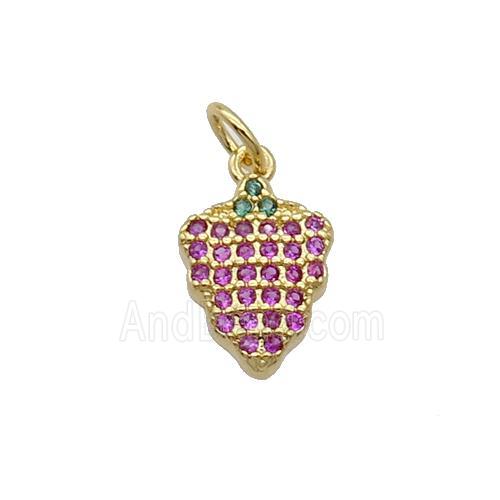 Copper Grapes Pendant Pave Zircon Gold Plated