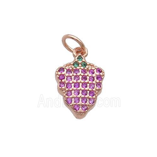Copper Grapes Pendant Pave Zircon Rose Gold