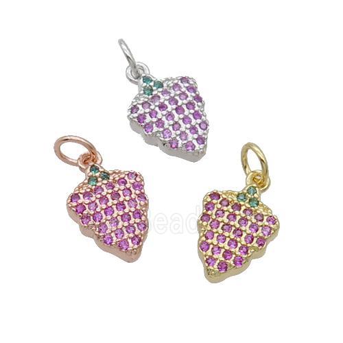 Copper Grapes Pendant Pave Zircon Mixed